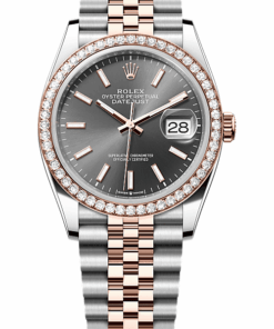 Rolex Datejust 36 Oyster, 36 mm, Oystersteel, Everose gold and diamonds M126281RBR-0001