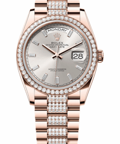Rolex Day-Date 36 Oyster, 36 mm, Everose gold and diamonds M128345RBR-0082