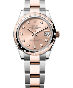 Rolex Datejust 31 Oyster, 31 mm, Oystersteel, Everose gold and diamonds M278341RBR-0023