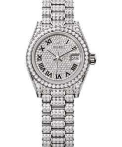 Rolex Lady-Datejust Oyster, 28 mm, white gold and diamonds M279459RBR-0001