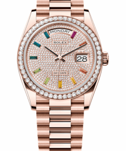 Rolex Day-Date 36 Oyster, 36 mm, Everose gold and diamonds M128345RBR-0042