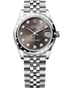 Rolex Datejust 31 Oyster, 31 mm, Oystersteel, white gold and diamonds M278344RBR-0008