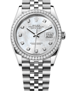 Rolex Datejust 36 Oyster, 36 mm, Oystersteel, white gold and diamonds M126284RBR-0011