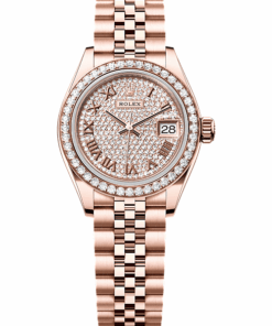Rolex Lady-Datejust Oyster, 28 mm, Everose gold and diamonds M279135RBR-0022