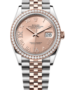 Rolex Datejust 36 Oyster, 36 mm, Oystersteel, Everose gold and diamonds M126281RBR-0015