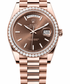 Rolex Day-Date 40 Oyster, 40 mm, Everose gold and diamonds M228345RBR-0024
