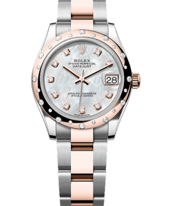 Rolex Datejust 31 Oyster, 31 mm, Oystersteel, Everose gold and diamonds M278341RBR-0025